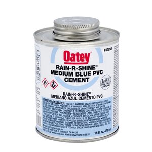 Oatey Rain-R-Shine Blue PVC Cement Low VOC Medium Body