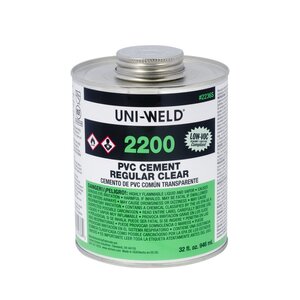 United Elchem Uni-Weld Clear PVC Cement Low VOC Regular Body 1 qt.