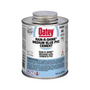Oatey Rain-R-Shine Blue PVC Cement Low VOC Medium Body 1 qt.