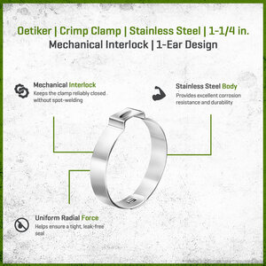 Oetiker 425SS Crimp Clamp Stainless Steel 1-1/4 in.