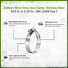 Oetiker H12SS Worm Drive Clamp Stainless Steel 9/16 in. to 1-1/4 in.