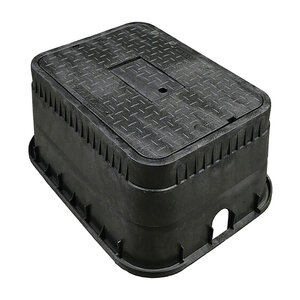 Oldcastle Carson Jumno Box Black w/ Bolt Reclaimed Water Do Not Drink (English & Spanish w/ International Symbol)