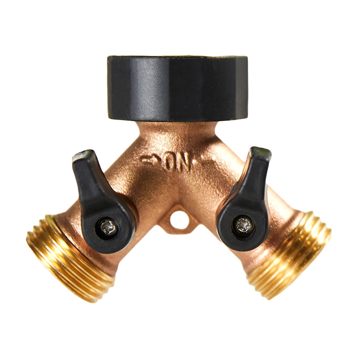 Orbit Hose-Y Connector Brass & Rubber 3/4 in. Threaded w/ Shutoff ...