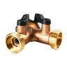 Orbit Hose-Y Connector Brass & Rubber 3/4 in. Threaded w/ Shutoff 