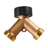Orbit Hose-Y Connector Brass & Rubber 3/4 in. Threaded w/ Shutoff 