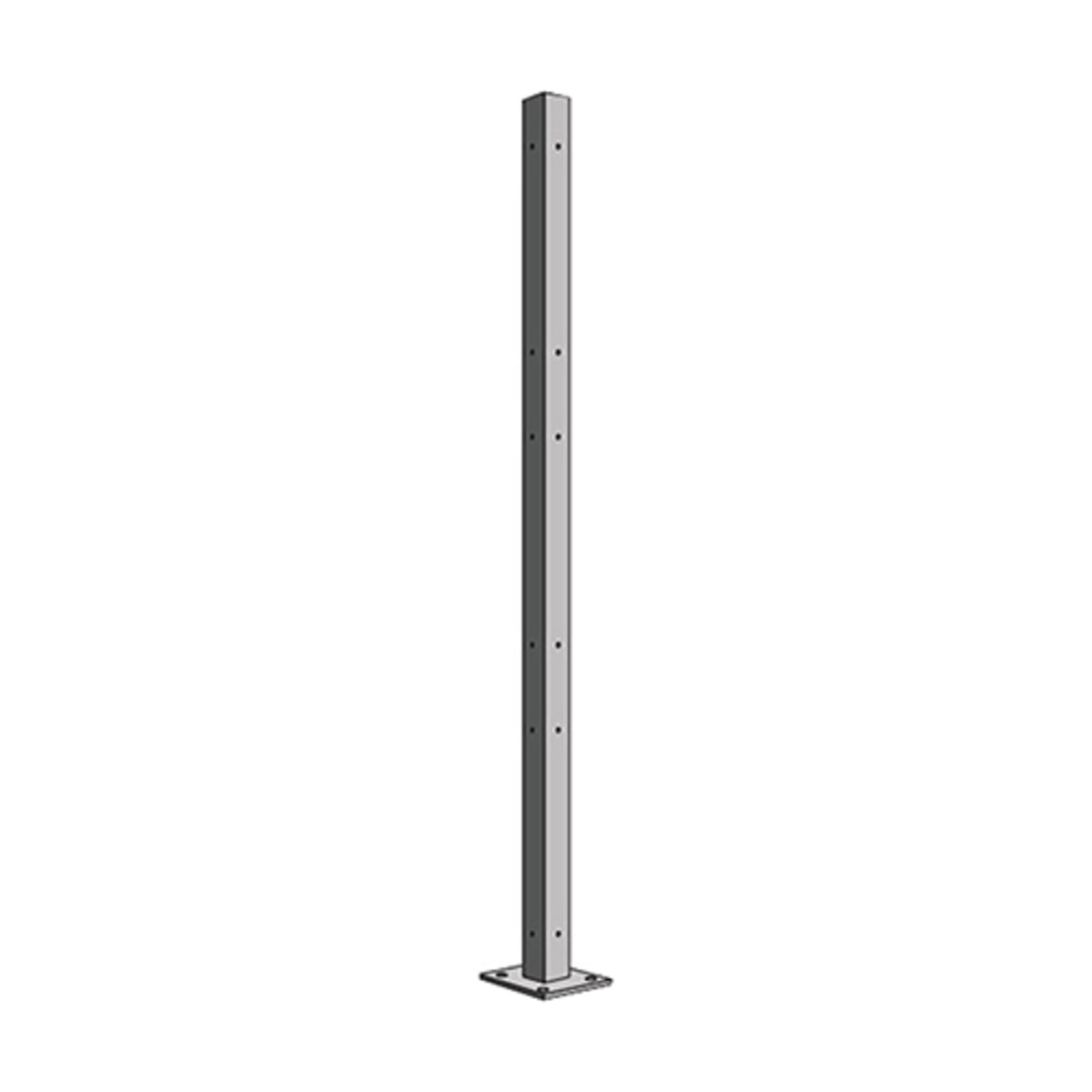Above Ground Galvanized Steel Fence Post w/Welded Base Plate 75 in ...