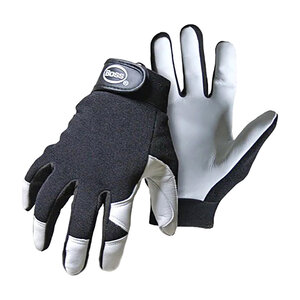 PIP Boss Chore Glove Goatskin Leather Reusable White & Black Medium

