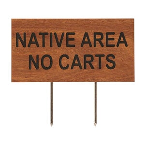 Par Aide No Carts Sign Wood 10-3/8 in. x 5-3/8 in. x 3/4 in.