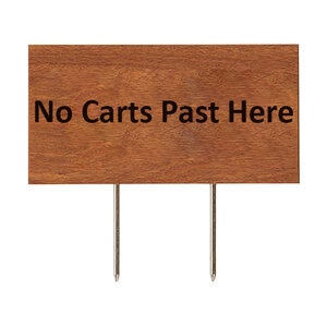 No Carts Past Here, Wood Sign 10-3/8 in. x 5-3/8 in. x 3/4 in.