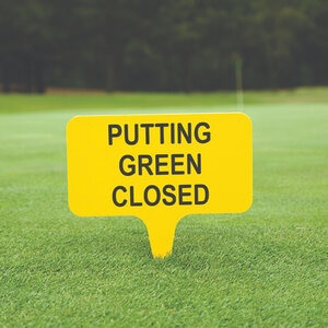 Laminate Directional Sign, Putting Green Closed, Green
