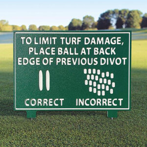 Par Aide Divot Instructional Sign for Range Green 24 in. x 18 in.