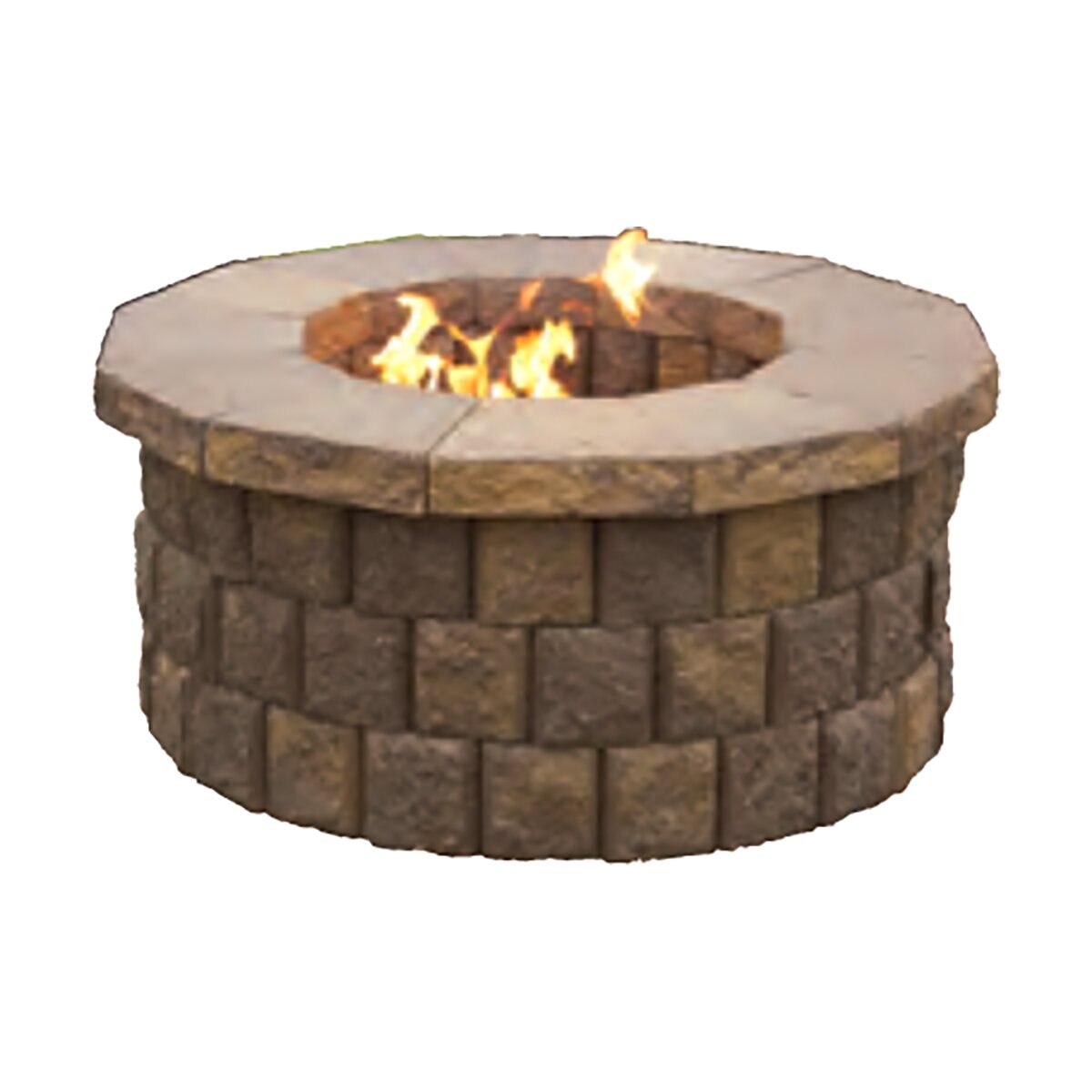 Keystone Fire Pit Kit 3 Course With Cap Sandstone SiteOne