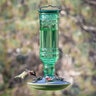 Perky-Pet Green Antique Glass Bottle Hummingbird Feeder 10 oz. 5-1/2 in. x 10-1/2 in.