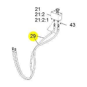 Hose, Hopper, 1/4", 100R17, 4Fjic, 4Fjic, Oal 50.25" ,Zmax, Int, 36R