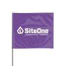 SiteOne Marking Flag Purple 4 in. x 5 in. w/ 21 in. Steel Staff (100/Bundle)