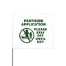 Pesticide Treatment Flag - Stay Off Until Dry White with Dark Green Lettering