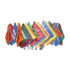 Presco Marking Flag Printed 4 in. x 5 in. w/ 21 in. Wire Staff