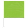 Plain Marking Flag Lime Glo 4 in. x 5 in. w/ 21 in. Steel Staff