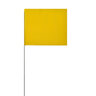 Plain Marking Flag Yellow 4 in. x 5 in. w/ 21 in. Steel Staff (100/Bundle)