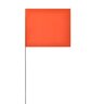 Plain Marking Flag Orange Glo 4 in. x 5 in. with 21 in. Steel Staff (100/Bundle)