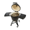 Primo Kamado All-in-One Grill Round w/ HD Stand, Side Shelves, Ash Tool and Grate Lifter