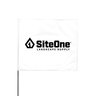 SiteOne Marking Flag White 4 in. x 5 in. w/ 21 in. Steel Staff (100/Bundle)