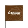 SiteOne Marking Flag Brown 4 in. x 5 in. with 21 in. Steel Staff (100/Bundle)