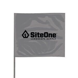 SiteOne Marking Flag Silver 4 in. x 5 in. with 21 in. Steel Staff (100/Bundle)