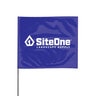 SiteOne Marking Flag Blue 4 in. x 5 in. w/ 21 in. Steel Staff (100/Bundle)