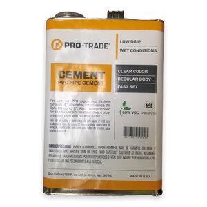 Pro-Trade Clear PVC Cement Low VOC Regular Body 1 gal.