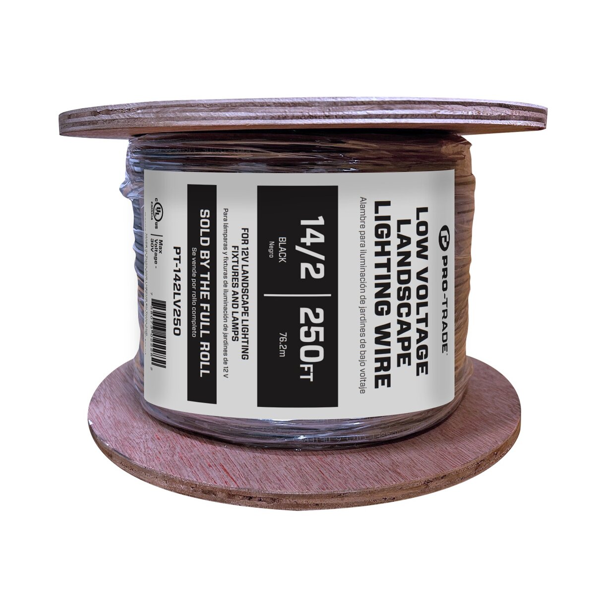 Pro-Trade Low Voltage Lighting Wire Black 14 Gauge 2 Conductor 250 ft ...