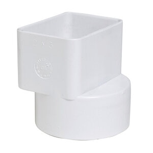 RBP PVC S&D Flush Mount Downspout Adapter White 3 in. x 4 in. x 4 in.