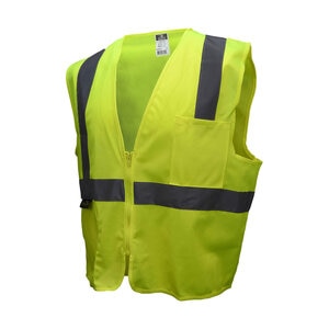 Class 2 Vest Green mesh with Zipper Small