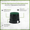 Valve Box Black Body Round w/ Overlapping Green Lid 10 in.