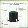 Valve Box Black Body Round w/ Overlapping Green Lid 10 in.