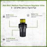Rain Bird Medium Flow Pressure Regulator Inline 2 - 10 Gpm 3/4 in. Fipt X Fipt 30 PSI.