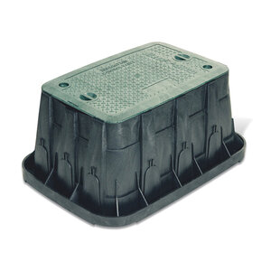 Rain Bird Valve Box Rectangle 22.5 in. L x 13.0 in. W x 15.0 in. H Black Box/Green Lid 2-Lock VB Specification Series