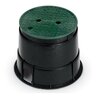 Valve Box Black Body Round w/ Overlapping Green Lid 10 in.