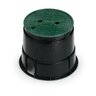 Valve Box Black Body Round w/ Overlapping Green Lid 10 in.