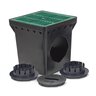 Rain Bird Drain Basin Kit Square Green Plastic 2-Outlet w/ Grate, Plug & Adapers 12 in. x 12 in.
