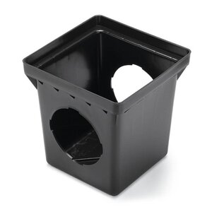 12 in. Square Basin 2 Outlets Black