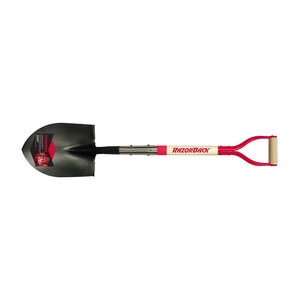 Razor-Back Round Point Shovel w/ Rolled-Step & D-Grip