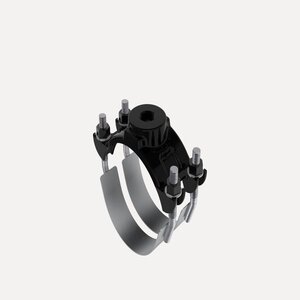 Romac Double Strap Ductile Iron Saddle 202NS Stainless Steel Nylon 4.5 in. OD x 1 in. OD 