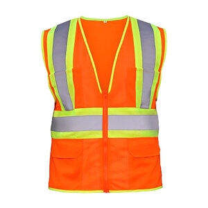 SAS Safety Vest Two Tone 2 in. Reflective Tape Orange Medium (ANSI/ISEA 107 Class 2 Compliant)