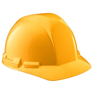 Hard Hat w/ Ratchet Suspension - Yellow (Complies w/ ANSI Z89.1, Type 1, Class G, E, & C)