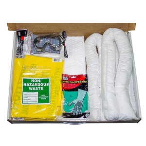 Emergency Spill Kit Includes Absorbent Pads Absorbent Socks Goggles Gloves Trash Bags
