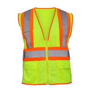 Safety Vest - Class 2 - Two Tone - 2 in. Reflec. Tape - Yellow (ANSI/ISEA 107 Class 2 Compliant) - 2XL