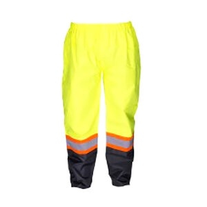 Rainsuit Pants, Yellow With 2 in. Reflective Contrasting Trim - (ANSI/ISEA Class E Compliant) - L