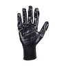 Black 15 Gauge Nylon Knit Shell Black Nitrile Palm Coating Glove - Large