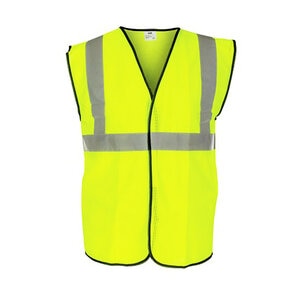 SAS InVue Hi-Viz Yellow Safety Vest Class 2 Type R Mesh 2 in. Reflec. Tape (ANSI/ISEA 107 Class 2 Compliant) - M
